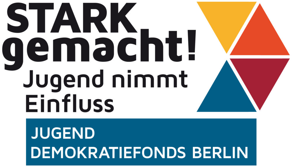 Logo: Jugend-Demokratiefonds Berlin "STARK gemacht! - Jugend nimmt Einfluss"
